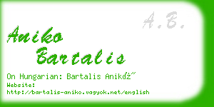 aniko bartalis business card